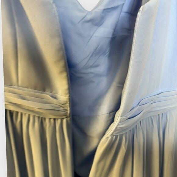 Davids Bridal Light Blue chiffon Dress F15603 woman’s size 4 - Picture 4 of 6